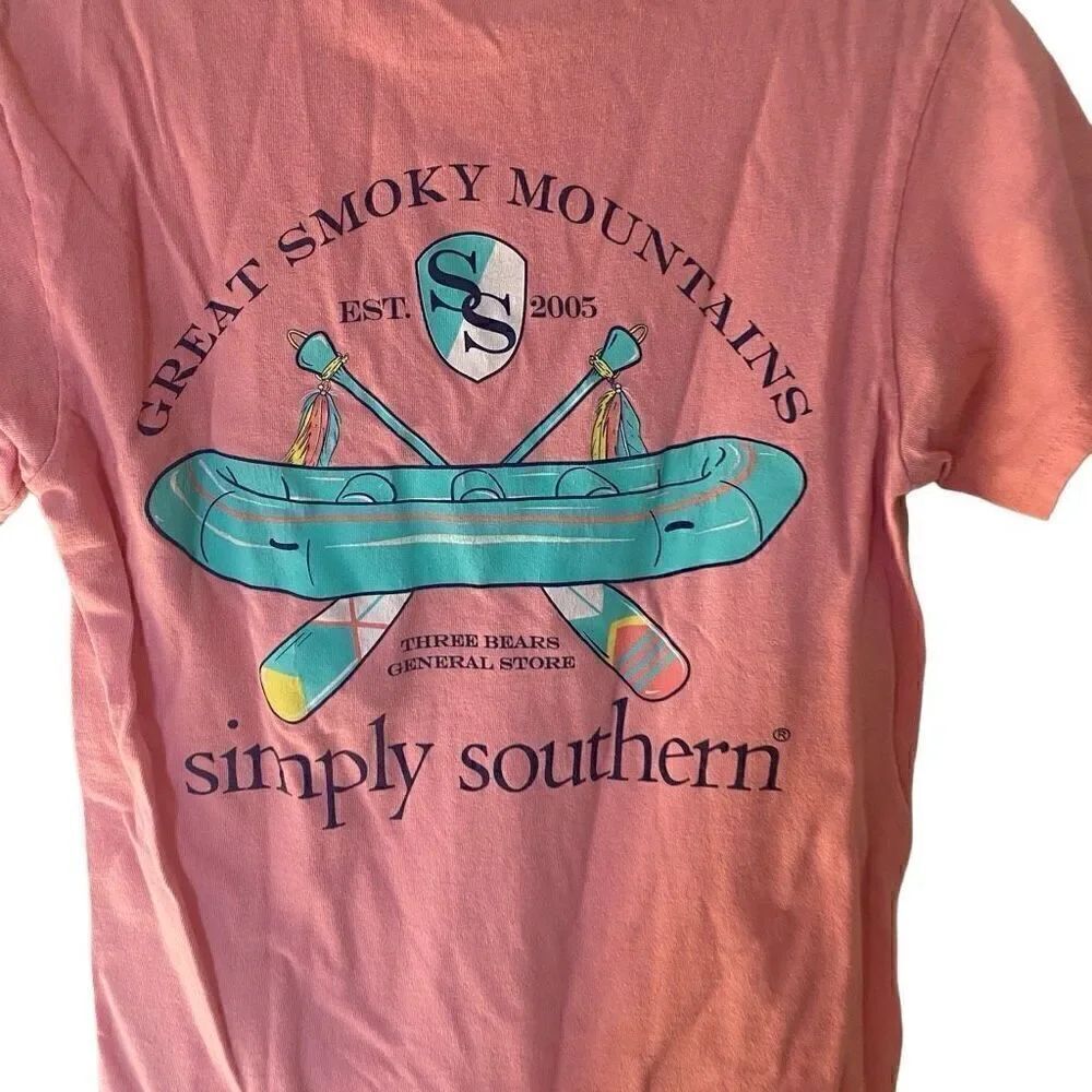 Simply southern great Smokey mountains pink small short sleeve tshirt - Picture 2 of 7